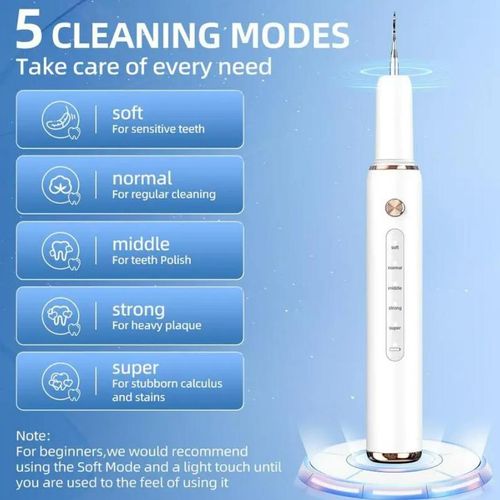 Rechargeable Electric Teeth Cleaning Tool with Replacement Heads & Manual Auxiliary Cleaning Tools, Oral Irrigator for Home Use, Tartar Remover for Teeth,Remover Teeth Cleaning Kit