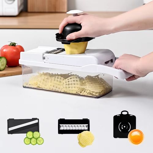 Multifunctional Manual Vegetable Slicer Grater 16-Piece Eco-Friendly Kitchen Tool Stainless Steel Blades Safe for Fruits