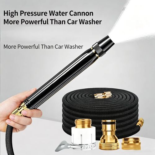 High-pressure car wash water gun, household watering flowers retractable hose floor washing nozzle