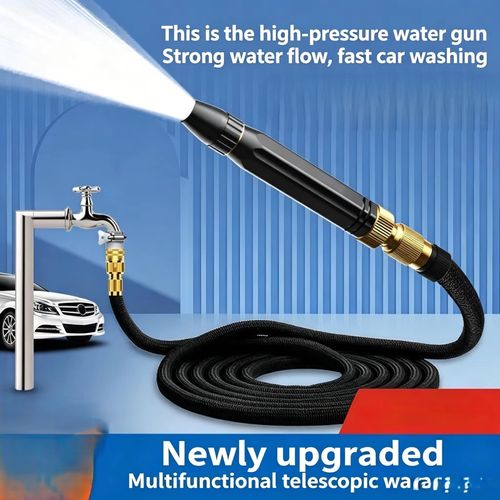 High-pressure car wash water gun, household watering flowers retractable hose floor washing nozzle