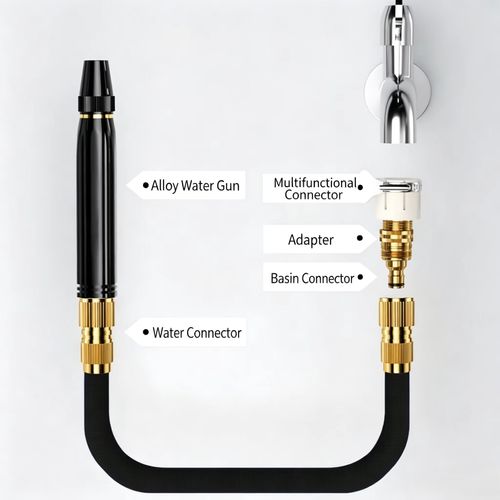 High-pressure car wash water gun, household watering flowers retractable hose floor washing nozzle
