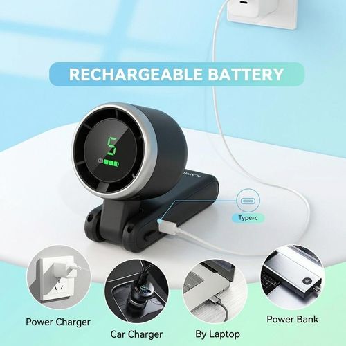 Portable Handheld Turbine Fan, 5-speed settings, 3-in-1 rechargeable handheld fan, powered by a 4000mAh battery with up to 10 hours of runtime, featuring air turbine technology perfect for outdoor activities, travel, work, and a summer essential