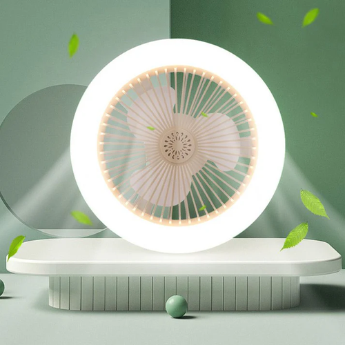 New LED fan light bedroom dormitory energy-saving lamp e27 screw mouth stepless dimming small silent ceiling fan light