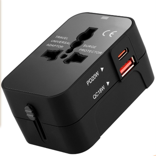 Universal Travel Adapter for All Worldwide Charging Needs With Customized Logo PD 20W USB a + USB Type C Charing Port Adaptor