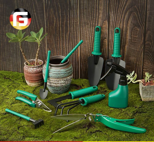 Ten-Piece Multifunctional DIY Grade Customizable OEM Iron PP Garden Hand Tools Set for Home Use Flower Vegetable Planting
