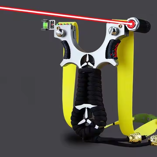 Wholesale Hunting Alloy Flat Rubber Band Slingshot Light Sight Metal Stainless Steel Strong Outdoor Slingshot