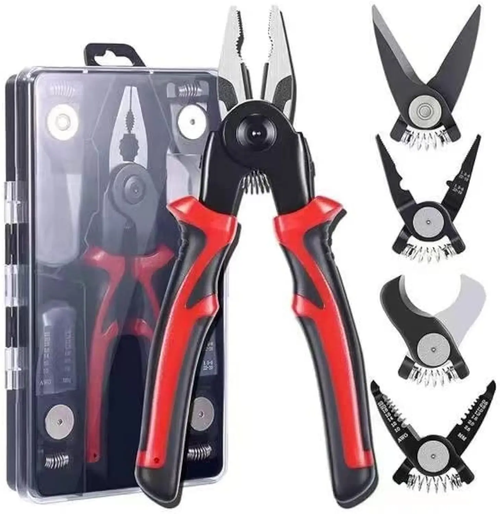 Interchangeable head needle-nosed wire cutters