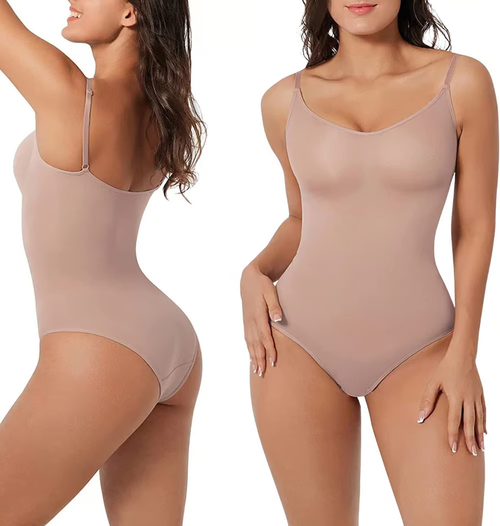 Seamless Covered Bust Jumpsuit Thong Bodysuit