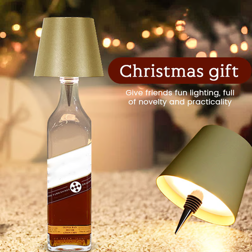 LED wine bottle lamp embedded bottle stopper lamp head living room bar table design atmosphere creative table lamp