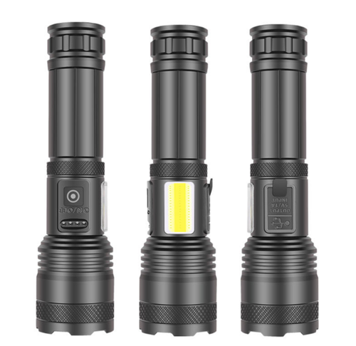 New 30 Watt LED COB Flashlight - Adjustable Brightness Red Flash Waterproof Flash USB Rechargeable Flashlight
