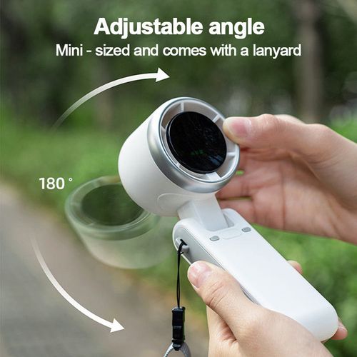 New N607 high-speed fan folding handheld fan 5-speed long-life neck hanging outdoor portable fan