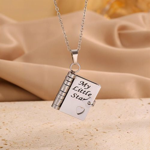 Hot Sale Creative Book-shaped Necklace for Women - Titanium Steel with Gold Plating, Exquisite Workmanship, Including Heartwarming & Inspiring Words for My Daughter