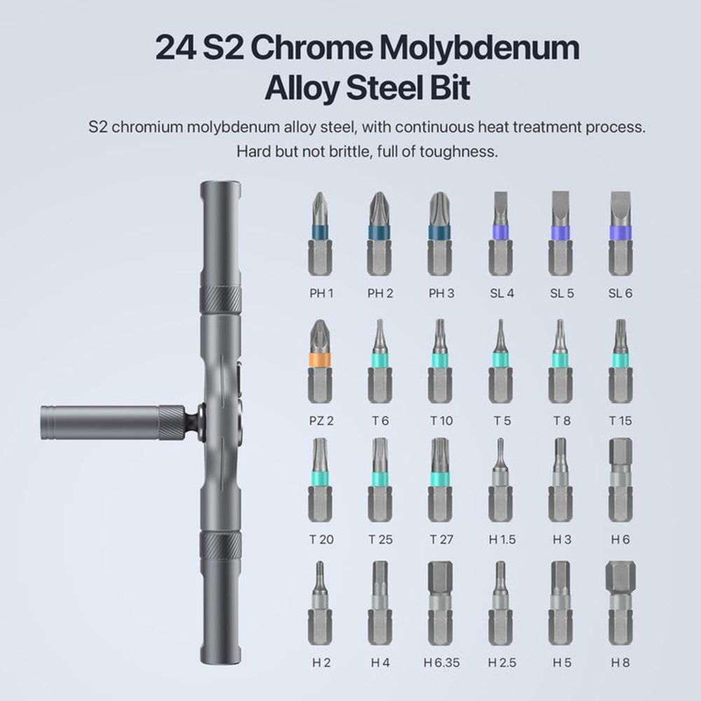 24-in-1 Upgrade Magnetic Multifunctional Screwdriver Set Free Combination for Bicycle Furniture Computer Repair Ratchet Toolbox