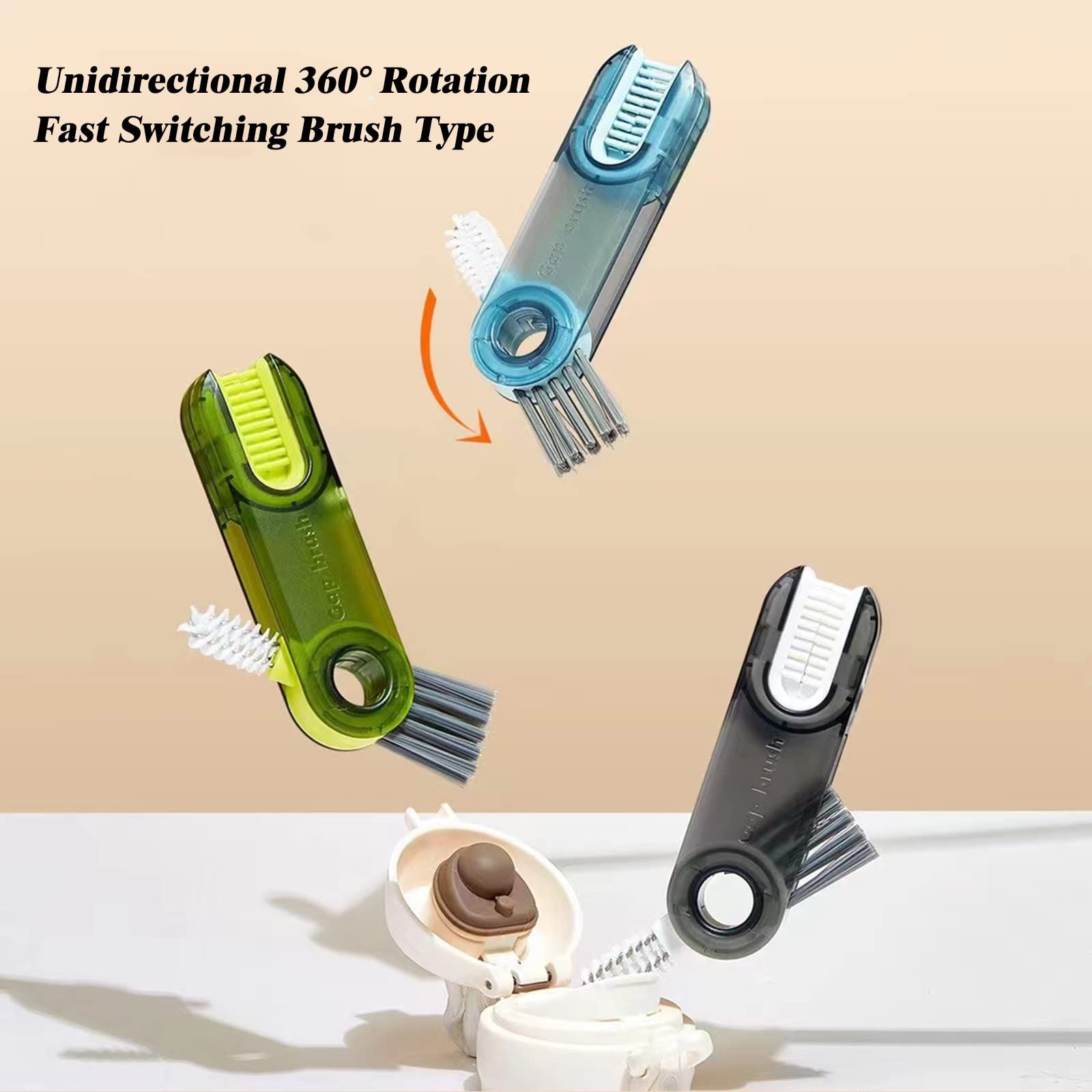3 in 1 Cup Lid Bottle Gap Cleaning Brush Multifunctional Bottle Cleaning Tools Multipurpose Tiny Silicone Cup Cleaning Tools