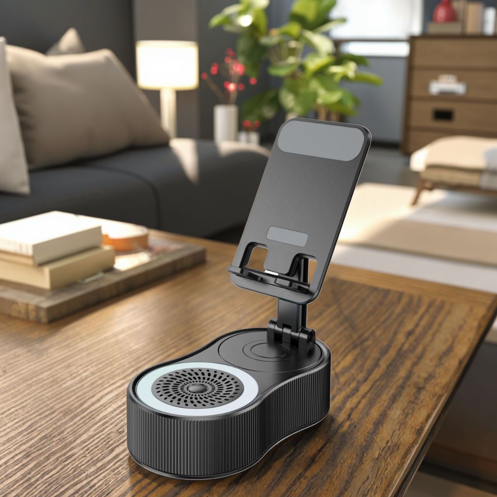 WYS-2303BT Home Use Wireless Speaker with RGB LED Lighting HD Surround Sound Anti-Slip Base 5W Output Power Cell Phone Stand