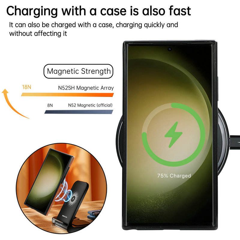 For Samsung S25 Mobile Phone case Magnetic Charging Ring Bracket Leather Business Protective Cover for Samsung S24 S23 S22