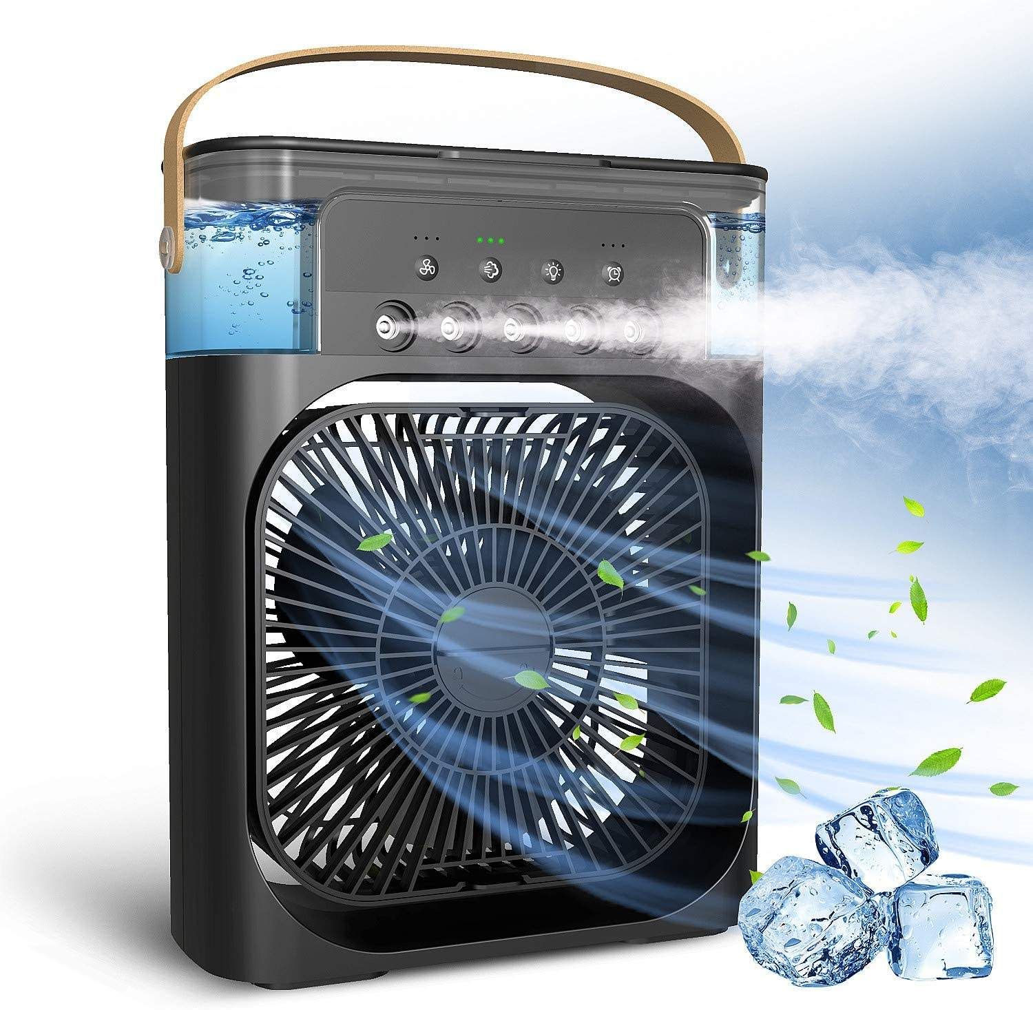 5V 2A Mini Cooler Fan Air Humidifier 600ML Portable Home Fan Electric Air Cooling Stand Misting Fans USB Charging with 5 Nozzles