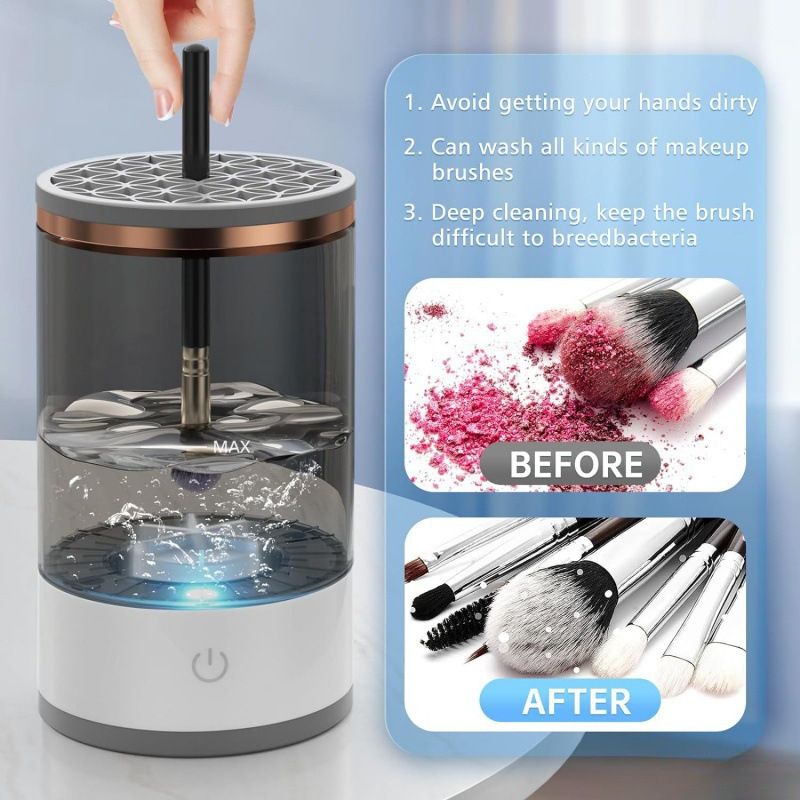 USB Charging Automatic Portable Makeup Brush Cleaner Electric Makeup Brush Cleaning Machine with Brush Clean Mat
