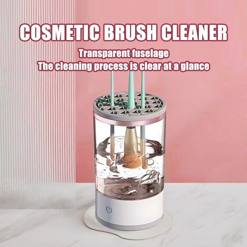 USB Charging Automatic Portable Makeup Brush Cleaner Electric Makeup Brush Cleaning Machine with Brush Clean Mat