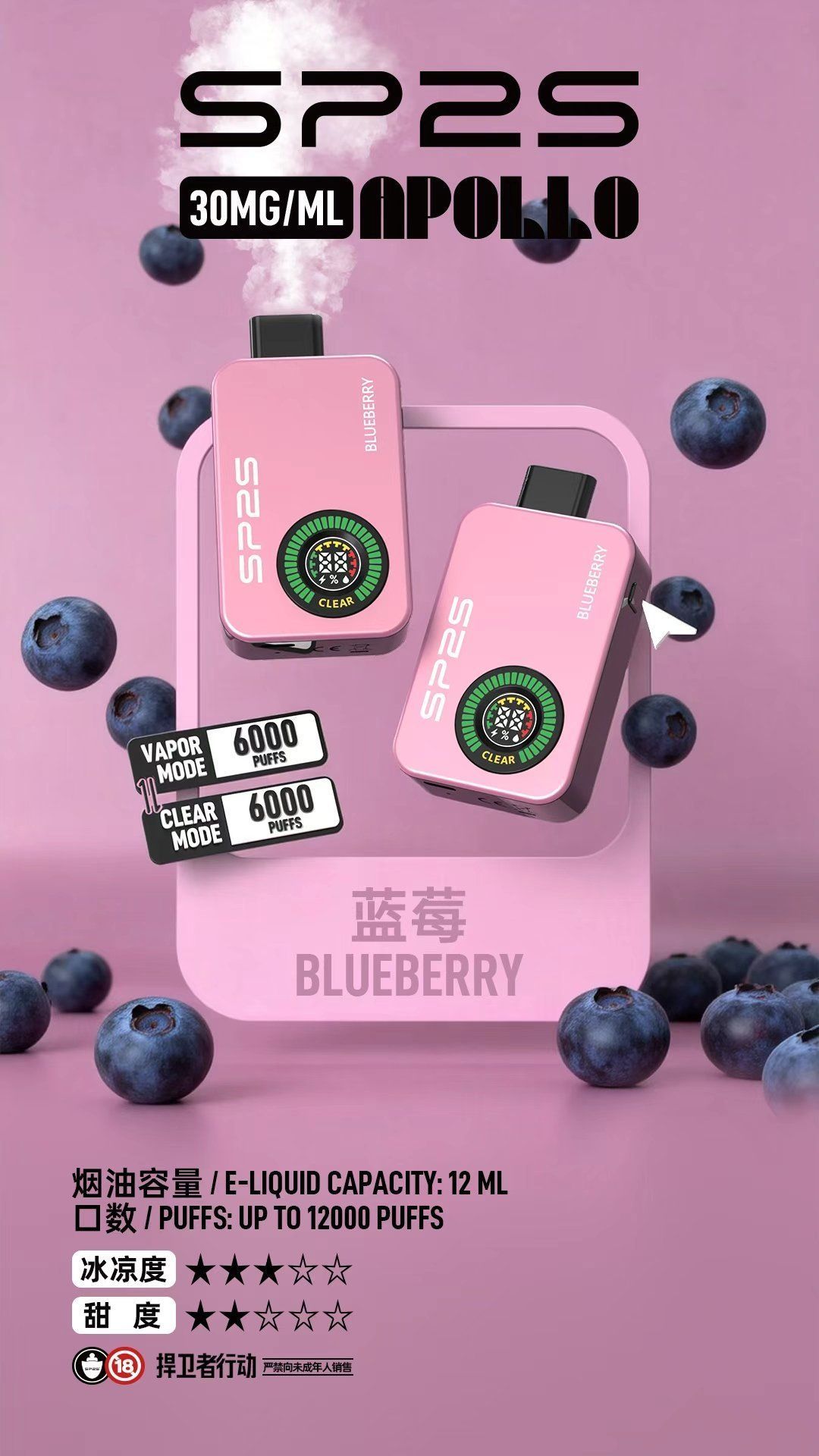 SP2S APPLLP 12000口 雙模式一次性抛棄式