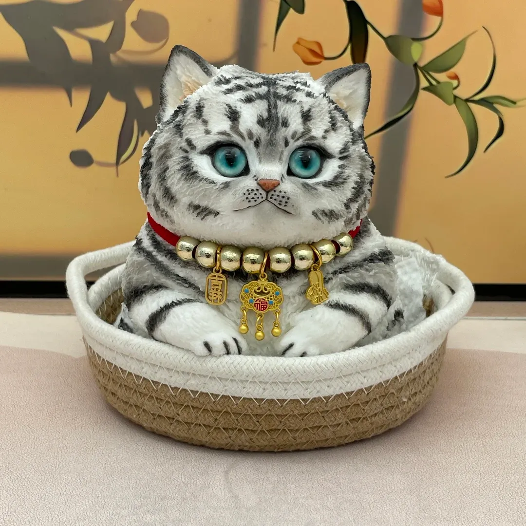 017-Ultimate White Tiger Guardian Cat – Flagship Handmade Silicone Squishy Toy for Girls & Kids | Premium Stress Relief Figurine | Safe, Odorless & Collectible