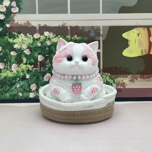 007-Strawberry Fairy Cat Squishy – Handmade Soft Silicone Stress Toy for Girls & Kids | Cute Kawaii Fidget Figurine | Safe & Odorless Companion
