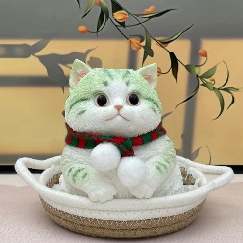 013-Watermelon Cat Squishy – Cute Handmade Silicone Fidget Toy for Girls & Kids | Summer Kawaii Stress Relief Figurine | Safe & Odorless