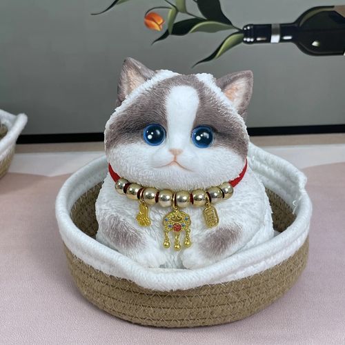 008-Signature Ragdoll Cat Squishy – Soft Handmade Silicone Stress Toy for Girls & Kids | Safe Kawaii Fidget Companion | Emotional Support Cat Figurine