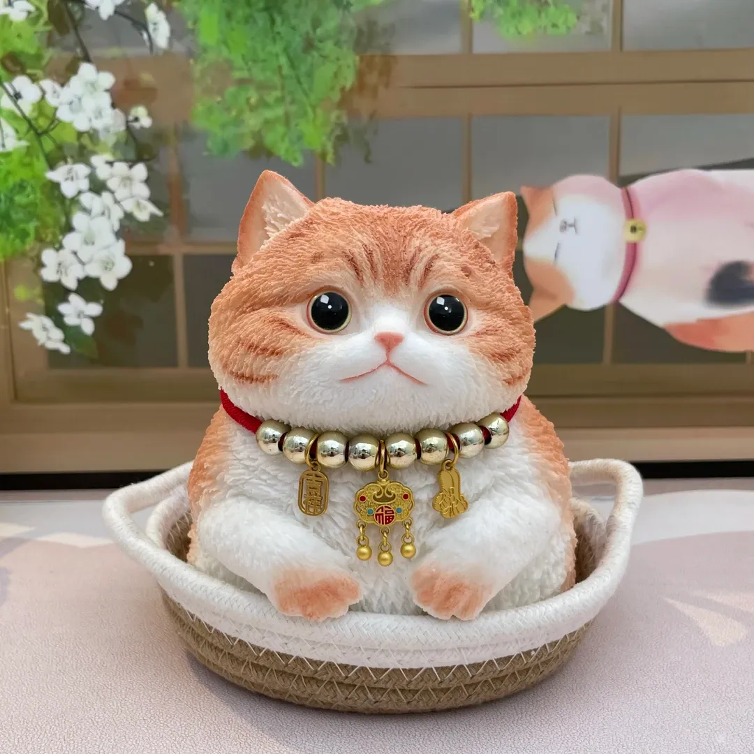 020-Handmade Red Tabby Squishy Cat – Stress Relief Toy for Girls & Kids | Safe Food-Grade Silicone