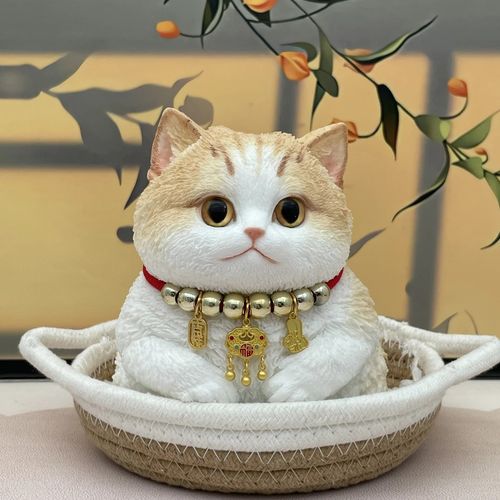 009-Cream British Shorthair Cat Squishy – Soft Silicone Stress Relief Toy for Girls & Kids | Handmade Kawaii Fidget Companion | Safe & Odorless Figurine