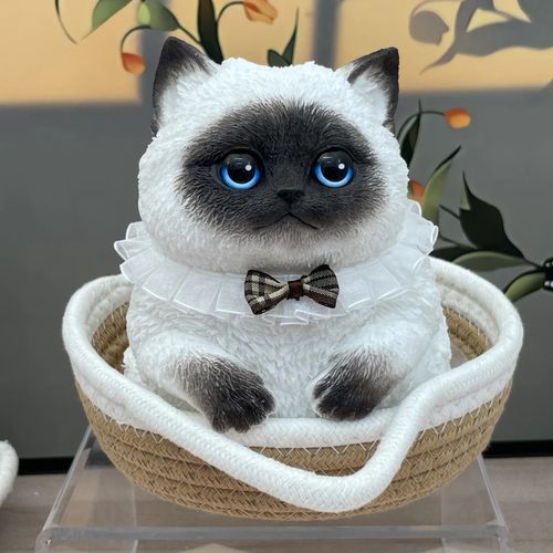 014-Siamese Cat Squishy – Soft Silicone Stress Relief Toy for Girls & Kids | Handmade Kawaii Fidget Figurine | Safe & Odorless Emotional Companion
