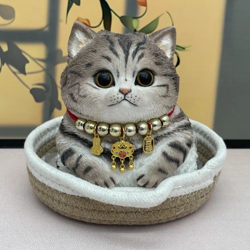 005-Limited Edition Tabby Cat Squishy – Hand-Painted Stress Relief Silicone Figurine for Girls & Kids | Soft Collectible Cat Toy | Safe & Odorless