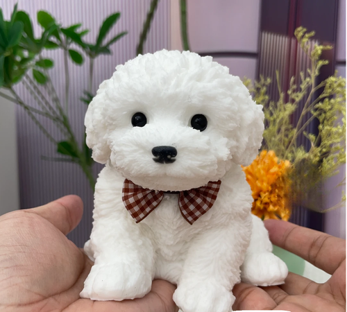 022-Handmade Teddy Dog Squishy – Soft Silicone Fidget Toy for Girls & Kids | Cute Puppy Stress Relief Gift