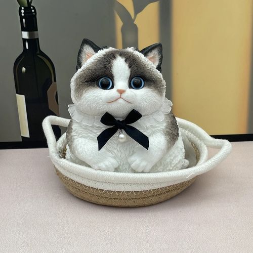 011-Seal Bicolor Ragdoll Cat Squishy – Soft Handmade Silicone Stress Toy for Girls & Kids | Kawaii Fidget Figurine | Safe & Odorless Companion