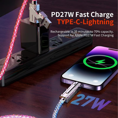 🎁Four-in-One Colorful lights Data Cable