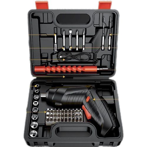 🔥Bestseller, Multifunctional Rechargeable Electric Screwdriver  Small Pistol Drill 47-piece Set