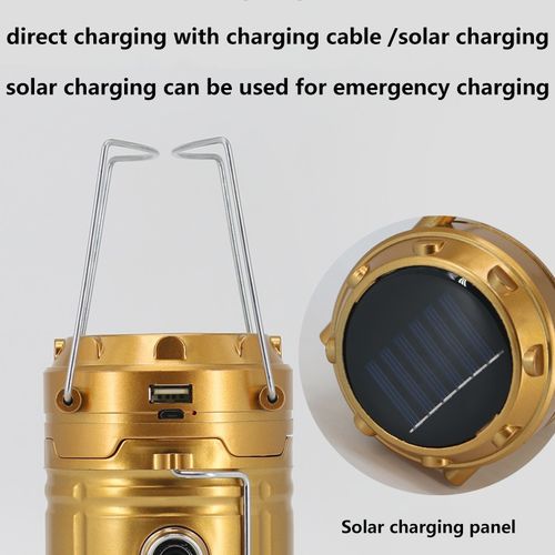 Multifunctional Solar Camping Lantern with Dual Light Source, IPX4 Waterproof & Power Bank - Collapsible Portable LEMultifunctional Solar Camping Lantern with Dual Light Source, IPX4 Waterproof & Power Bank - Collapsible Portable LED Flashlight for Outdoor Hiking, Camping, Emergency 1D Flashlight for Outdoor Hiking, Camping, Emergency