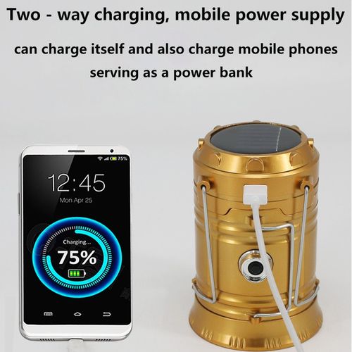 Multifunctional Solar Camping Lantern with Dual Light Source, IPX4 Waterproof & Power Bank - Collapsible Portable LEMultifunctional Solar Camping Lantern with Dual Light Source, IPX4 Waterproof & Power Bank - Collapsible Portable LED Flashlight for Outdoor Hiking, Camping, Emergency 1D Flashlight for Outdoor Hiking, Camping, Emergency