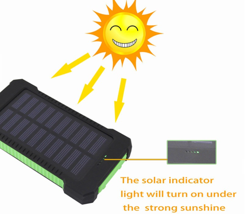 10000mAh Outdoor Solar Power Bank with Dual LED Flashlights & Compass - Waterproof Portable Charger with Double USB Ports for Camping, Hiking, Emergency