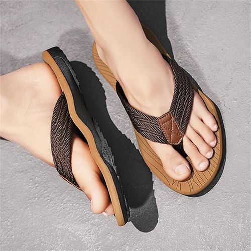 Men's Trendy Color Block Lightweight Flip Flops, Comfy Non Slip Casual Durable Thong Sandals For Men's Outdoor Activities