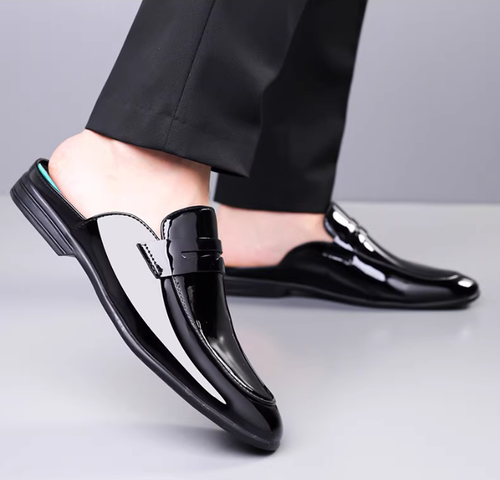 Business casual leather pointed-toe dress shoes for formal men's wear