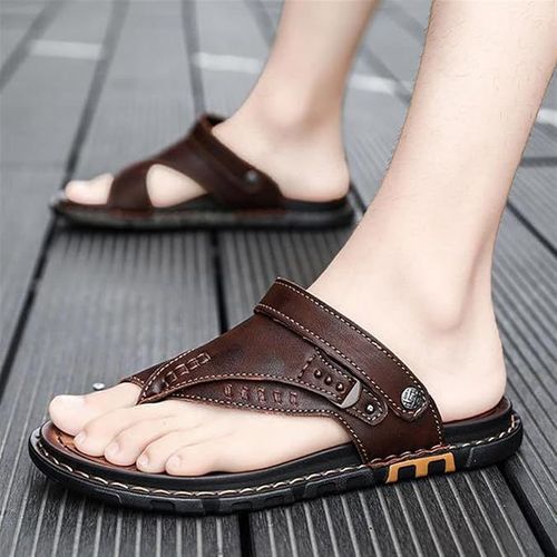 Flip-flops, men's summer large-sized slippers, outdoor beach shoes