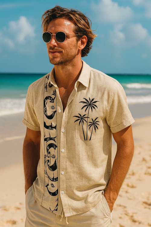 hable linen 3D printed shirt top fashion style