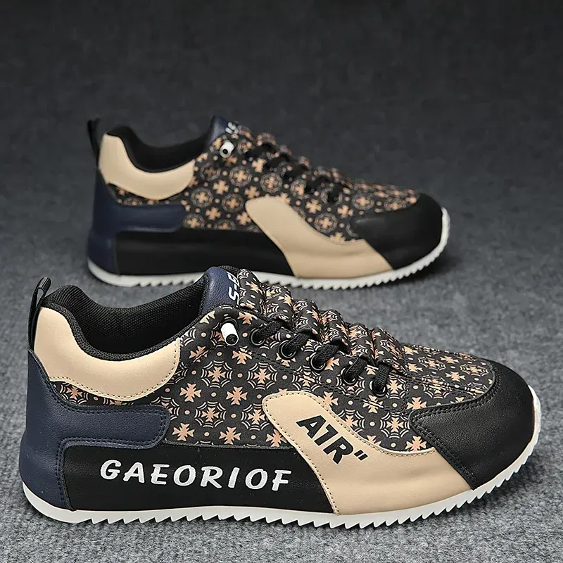 🔥Hot Sale🔥 Lace-up thick-soled running casual men's sports shoes with printed casual sneakers
