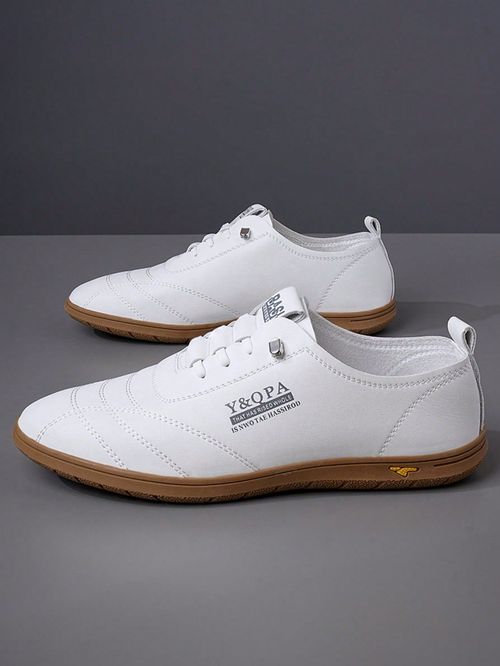 Stylish Plus Size Men's Solid Color Oxfords