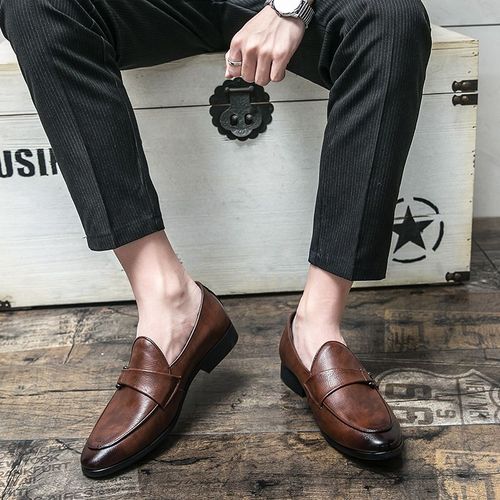 Men's Casual Solid Color Slip On Business Shoes