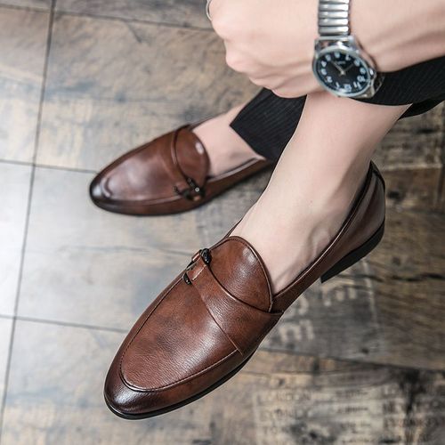 Men's Casual Solid Color Slip On Business Shoes