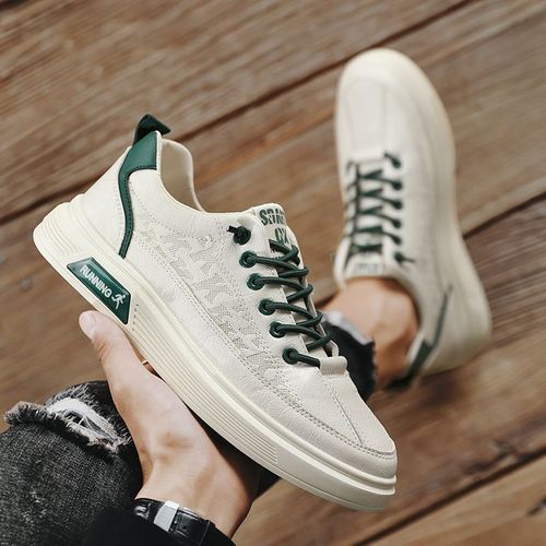 Men's Solid Casual Skateboard Shoes Adjustable Buckle Non Slip Comfy For Outdoor Walking Hiking Jogging, All Seasons