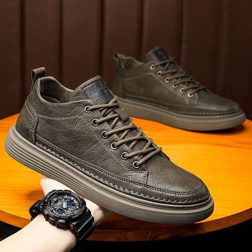 Men's Durable & Comfortable Skate Sneakers - Casual Streetwear, Lace-Up, Non-Slip PVC Sole for Fall Winter