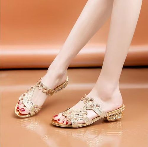 Women's Glitter Rhinestone Decor Sandals